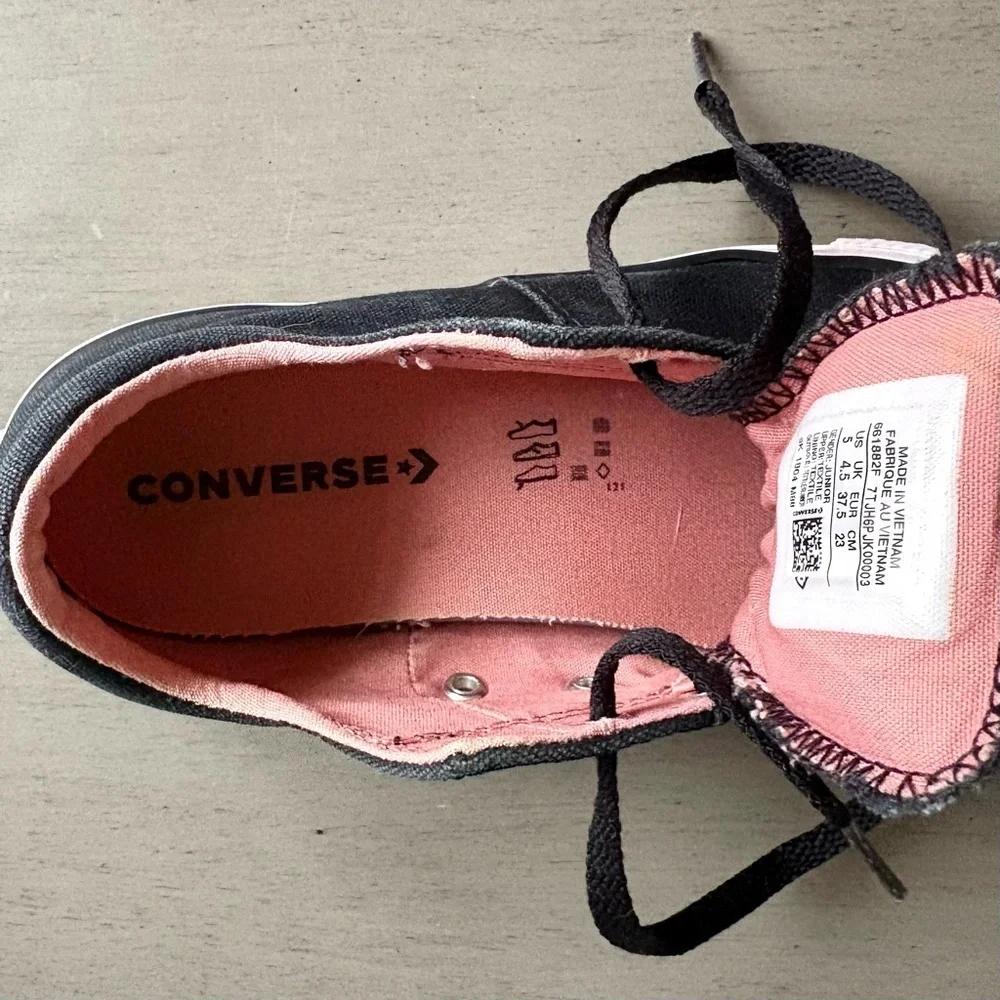 Converse All Star Chuck Taylor Madison Ox Black Pink Sneakers Girls Sz 5 Retro